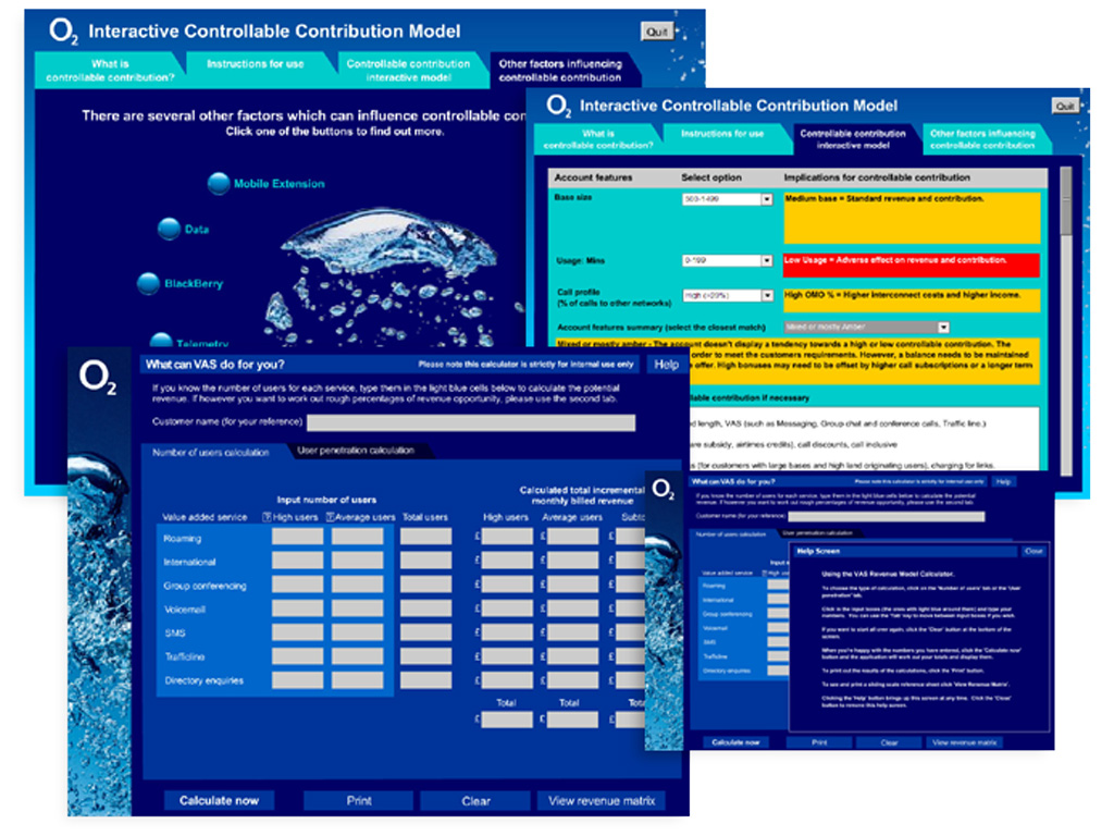 O2 Interactive on-line revenue calculator